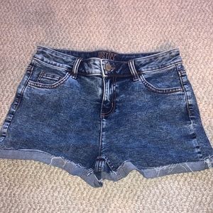 Justice jean shorts girls